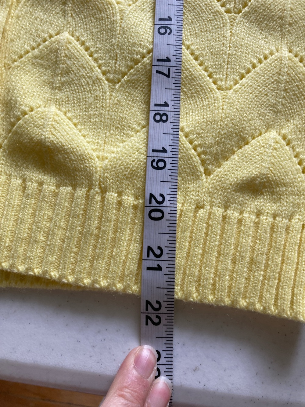 VTG classic Canary Yellow Eyelet Knit Cardigan Sweater - Picture 5 of 5